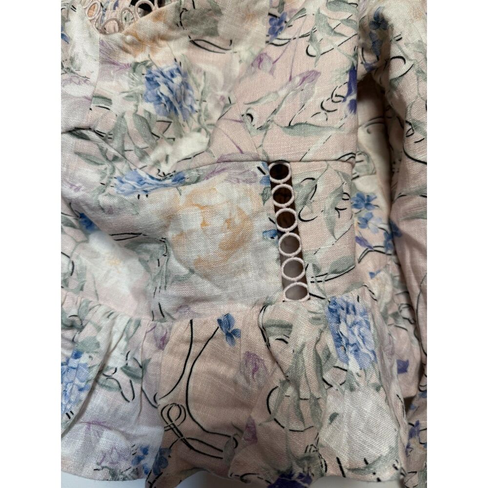 Express Floral Cottagecore Coquette Crop Top Sweetheart Neck Date Night Brunch - Picture 5 of 7